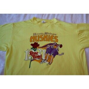 Vintage 80's Washington Huskies Rose Bowl XL T Shirt Cascade Mountain